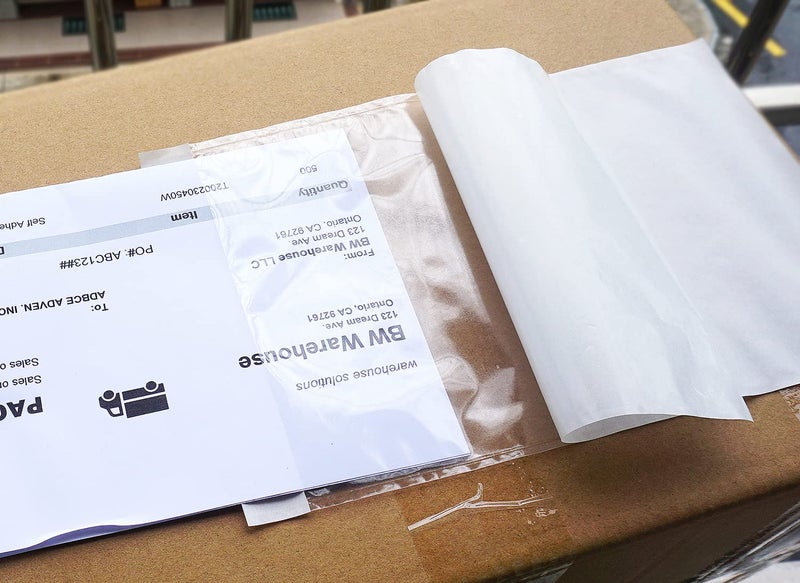 (300 قطعة) مظروف قائمة تعبئة ممتاز مقاس 6 × 10 بوصة، حجم مخصص للورق بحجم Letter مطوي إلى نصفين، أكياس/أكمام لاصقة لملصقات الشحن - Image 4